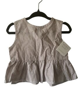 Mebie Baby | Striped Peplum Tank | Linen + Cotton